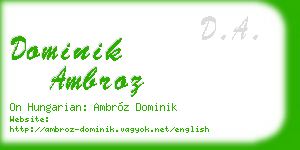 dominik ambroz business card